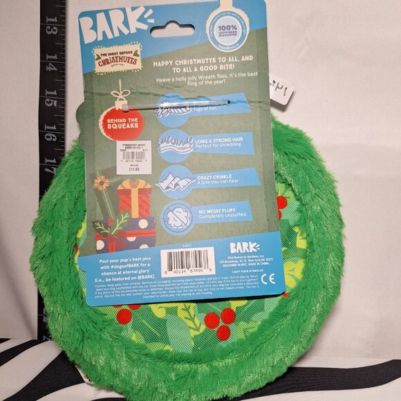 NWT Bark Wreath Toss Dog Toy - Picture 2 of 2